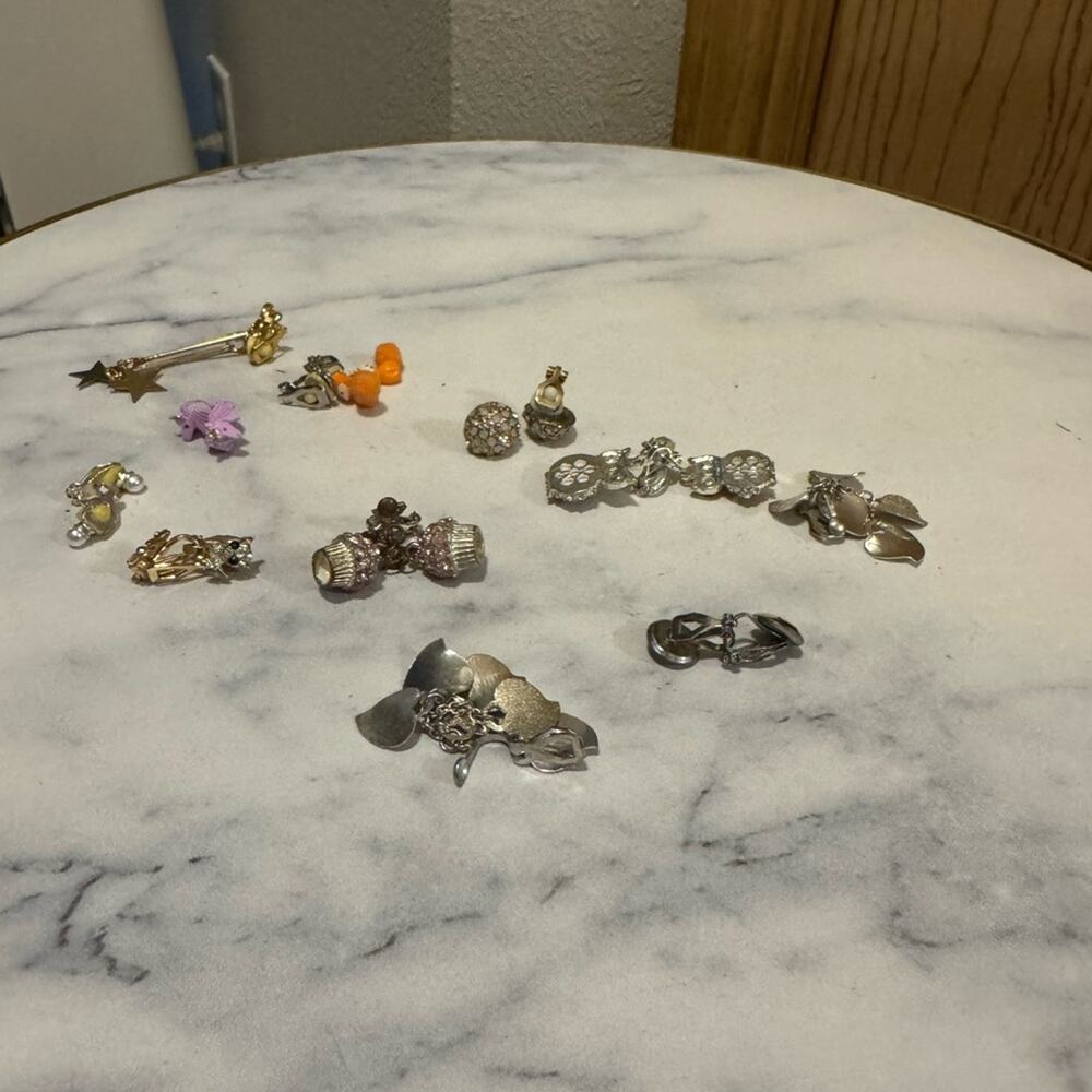 Assorted Silver and Gold Tone clip on Earrings